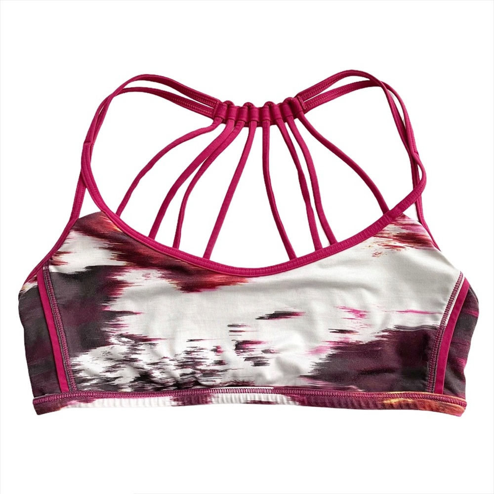 Lululemon Lighten Up Bra Strappy Berry Rumble Sz 6 - Picture 2 of 4